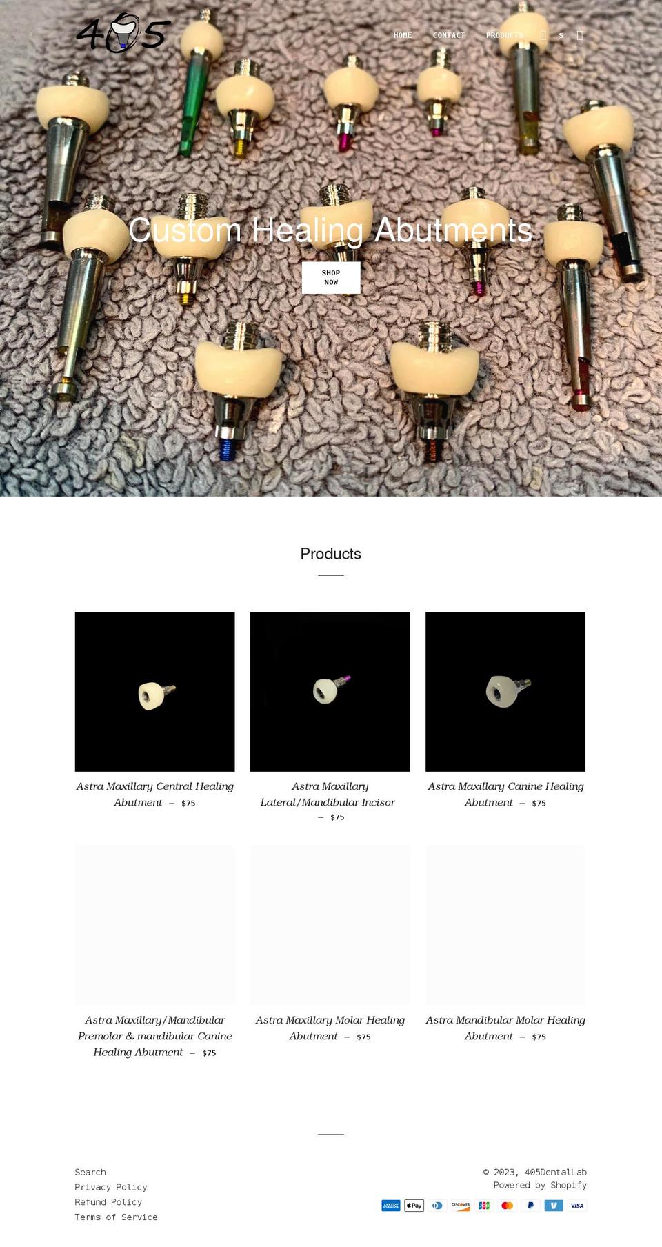 405dentallab.com shopify website screenshot
