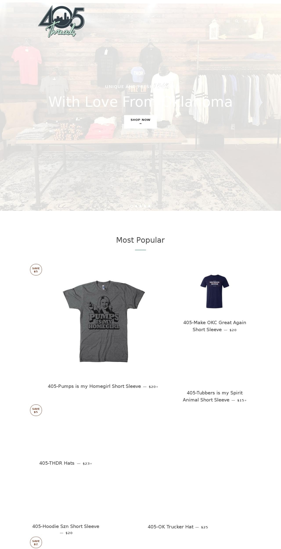 405threads.com — Shopify storefront screenshot