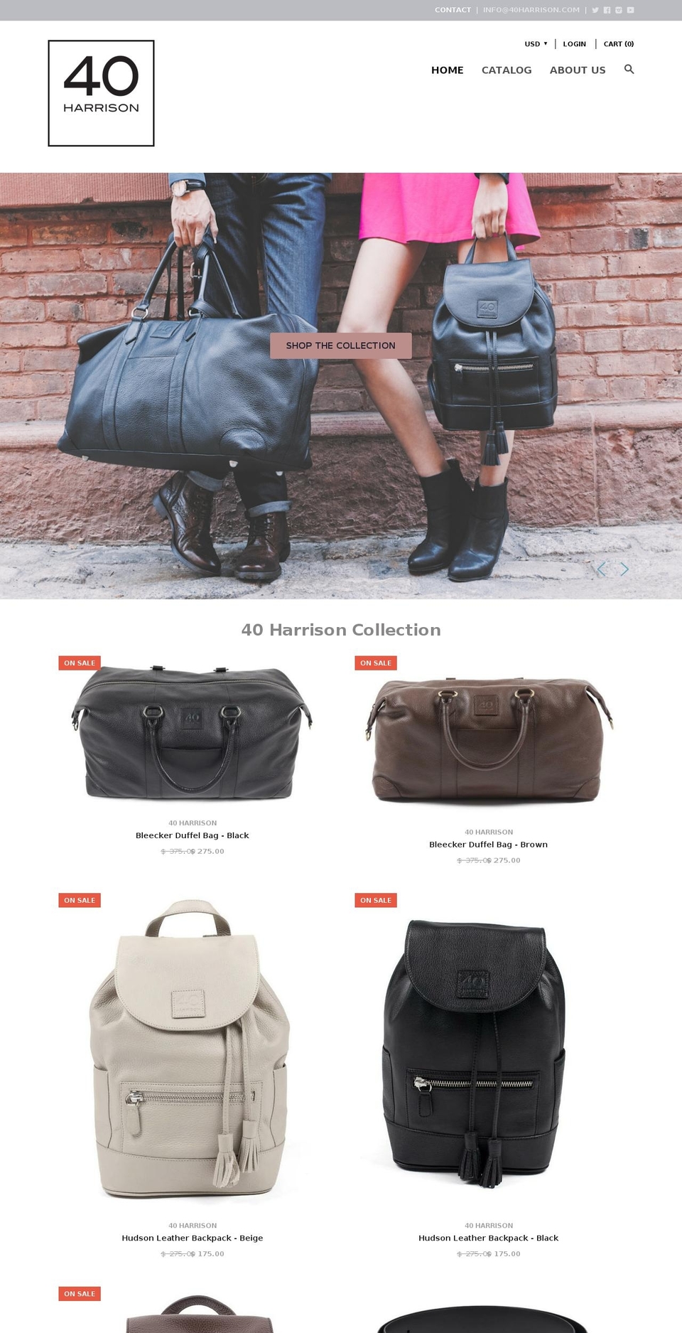 40harrison.com shopify website screenshot