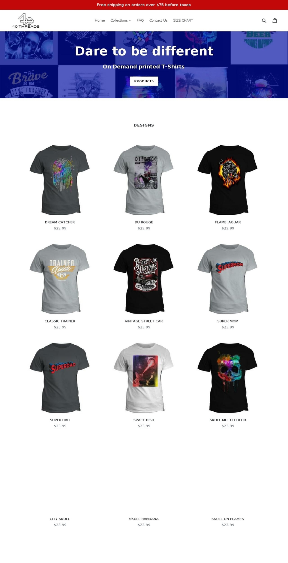 40threads.com — Shopify storefront screenshot