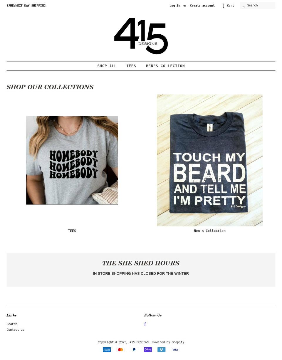 415tshirts.com shopify website screenshot