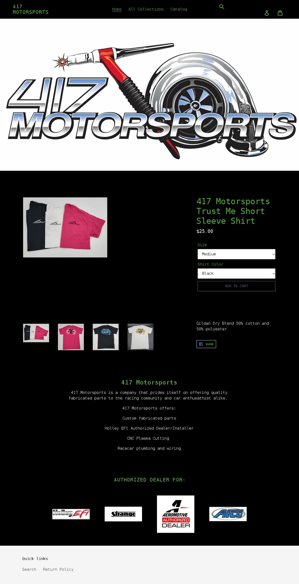417motorsports.net shopify website screenshot