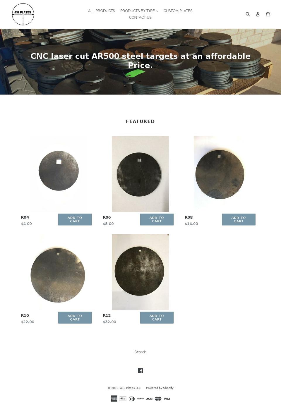 418plates.com — Shopify storefront screenshot
