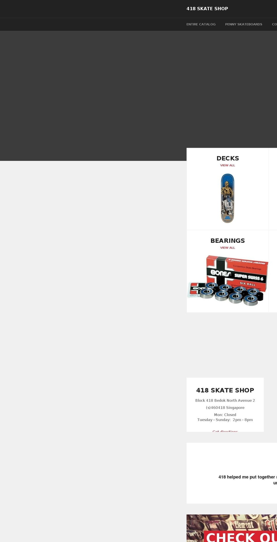 418skate.com shopify website screenshot