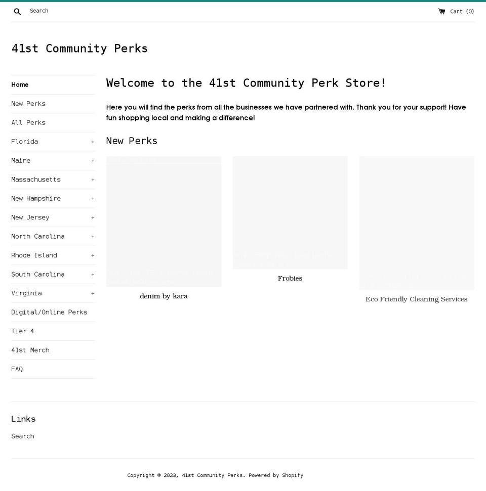 41stcommunityperks.com shopify website screenshot