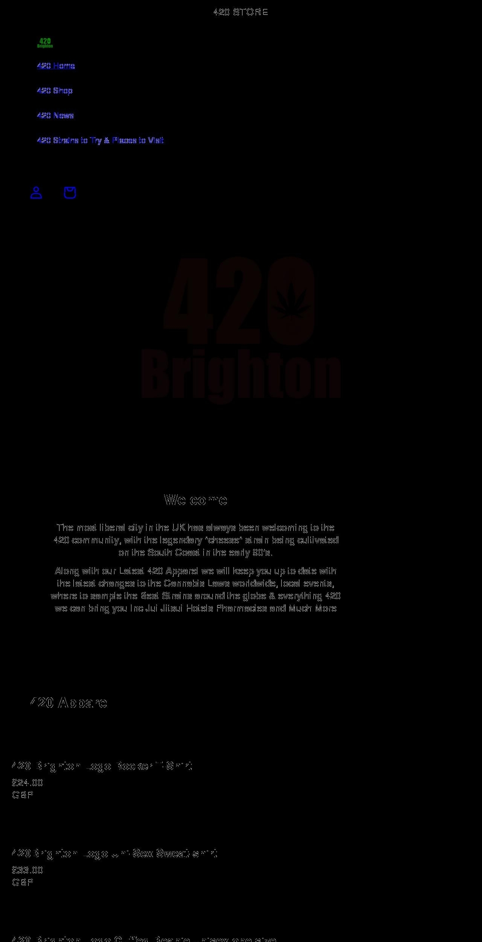 420brighton.co.uk shopify website screenshot