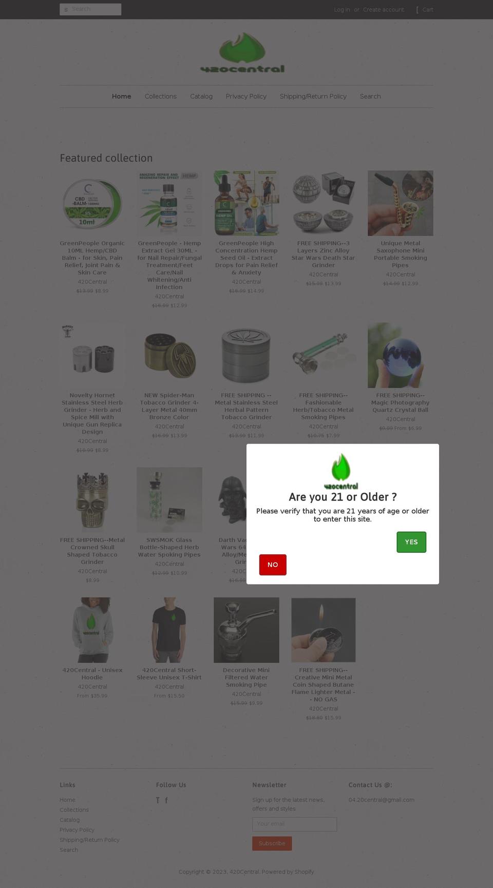 420central.co shopify website screenshot