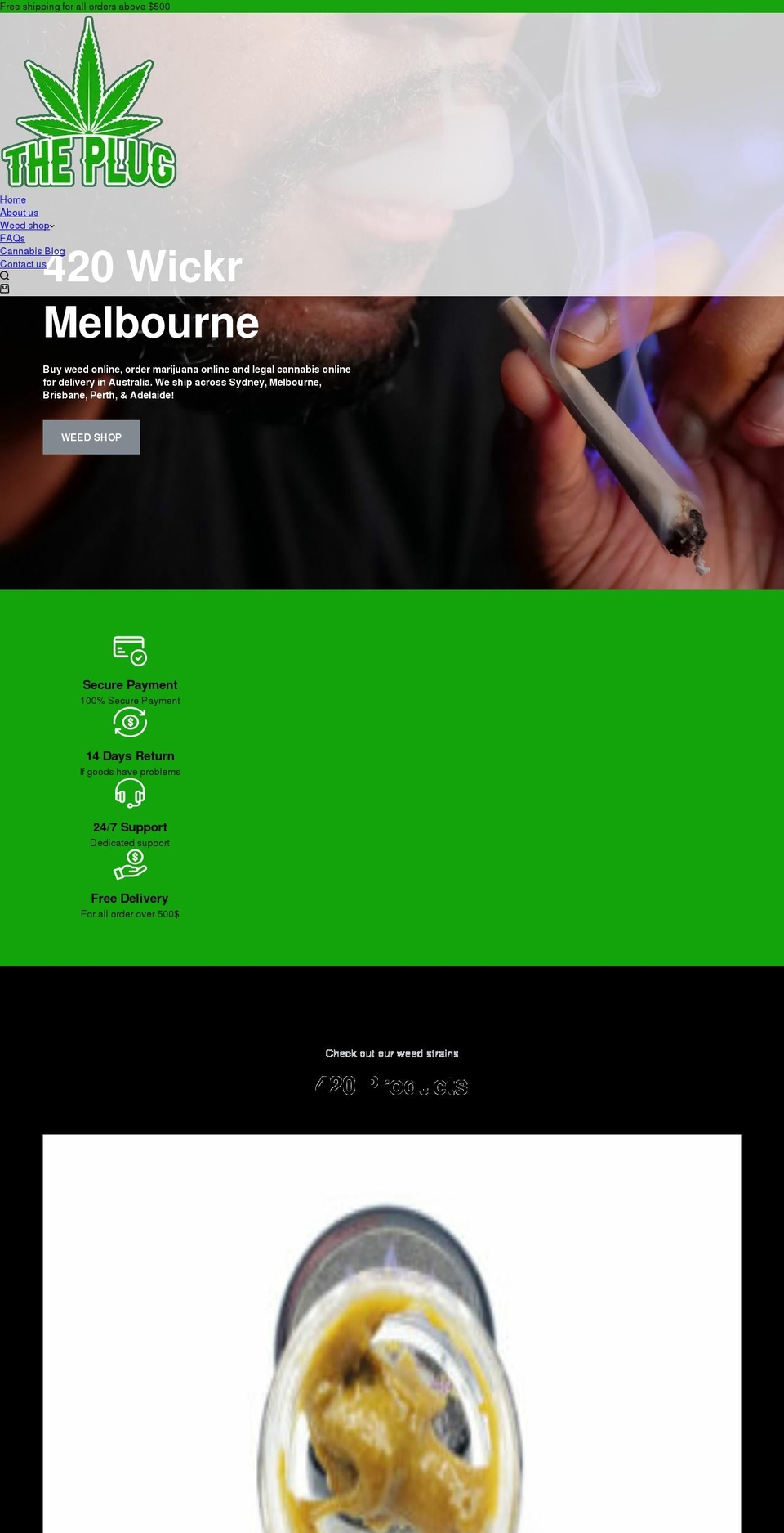 420plug.net shopify website screenshot