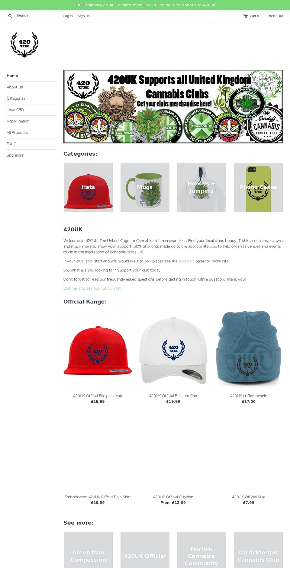 420uk.org shopify website screenshot