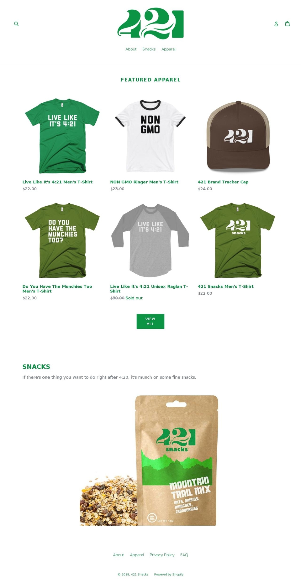 421brand.com — Shopify storefront screenshot