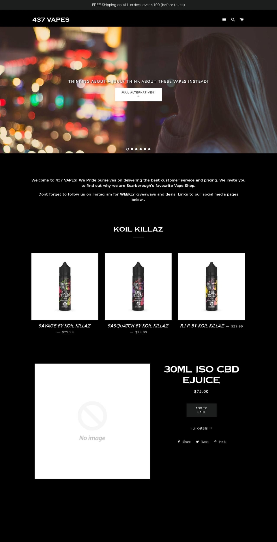 437vapes.com shopify website screenshot