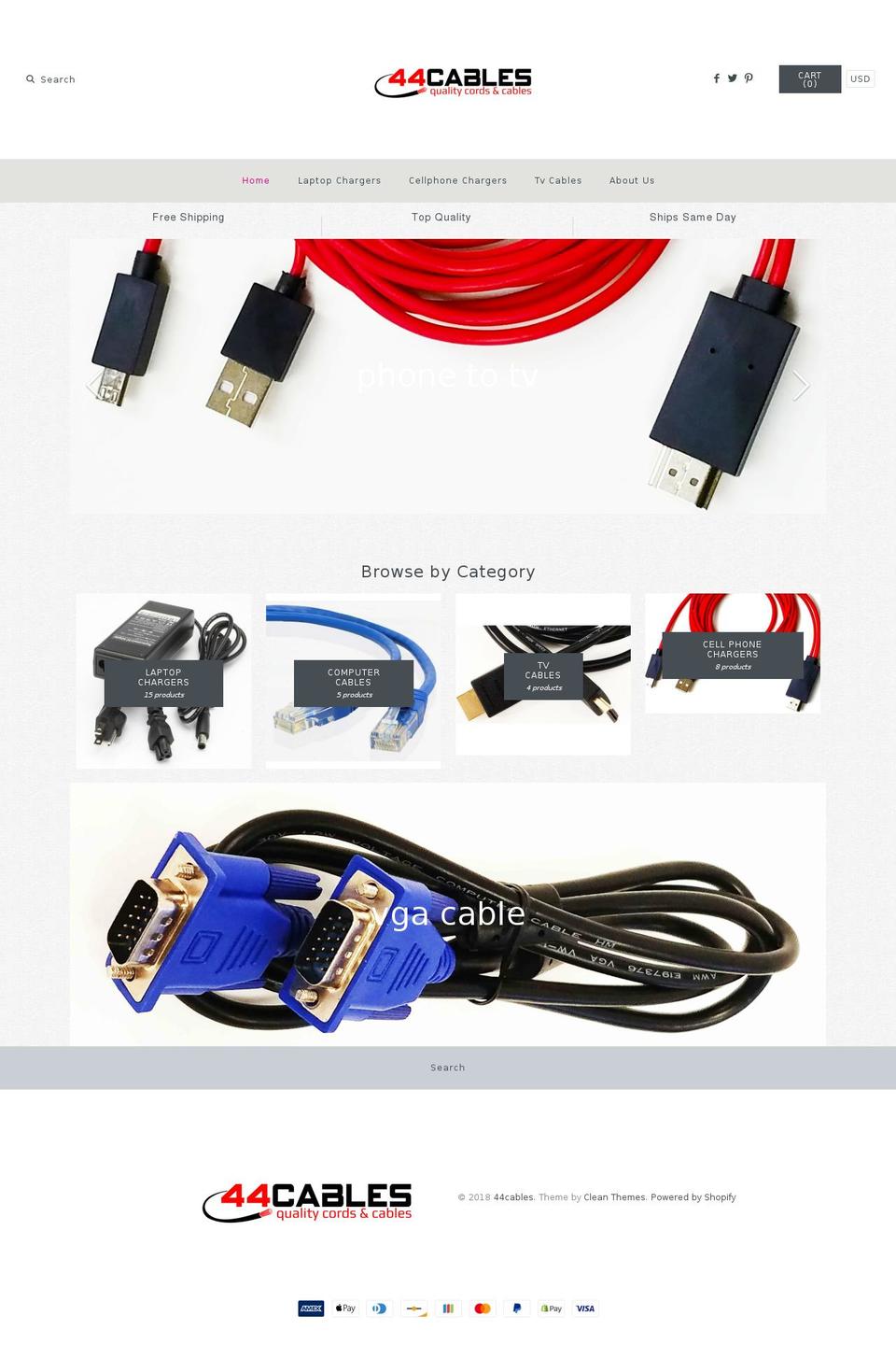 44cables.com shopify website screenshot