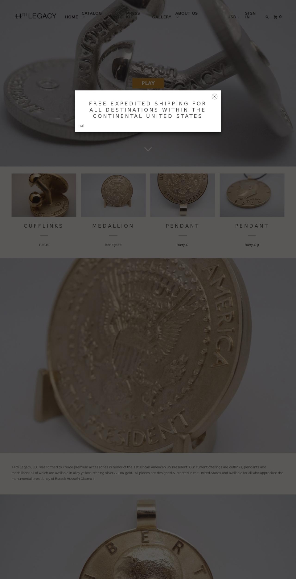44thlegacy.com shopify website screenshot