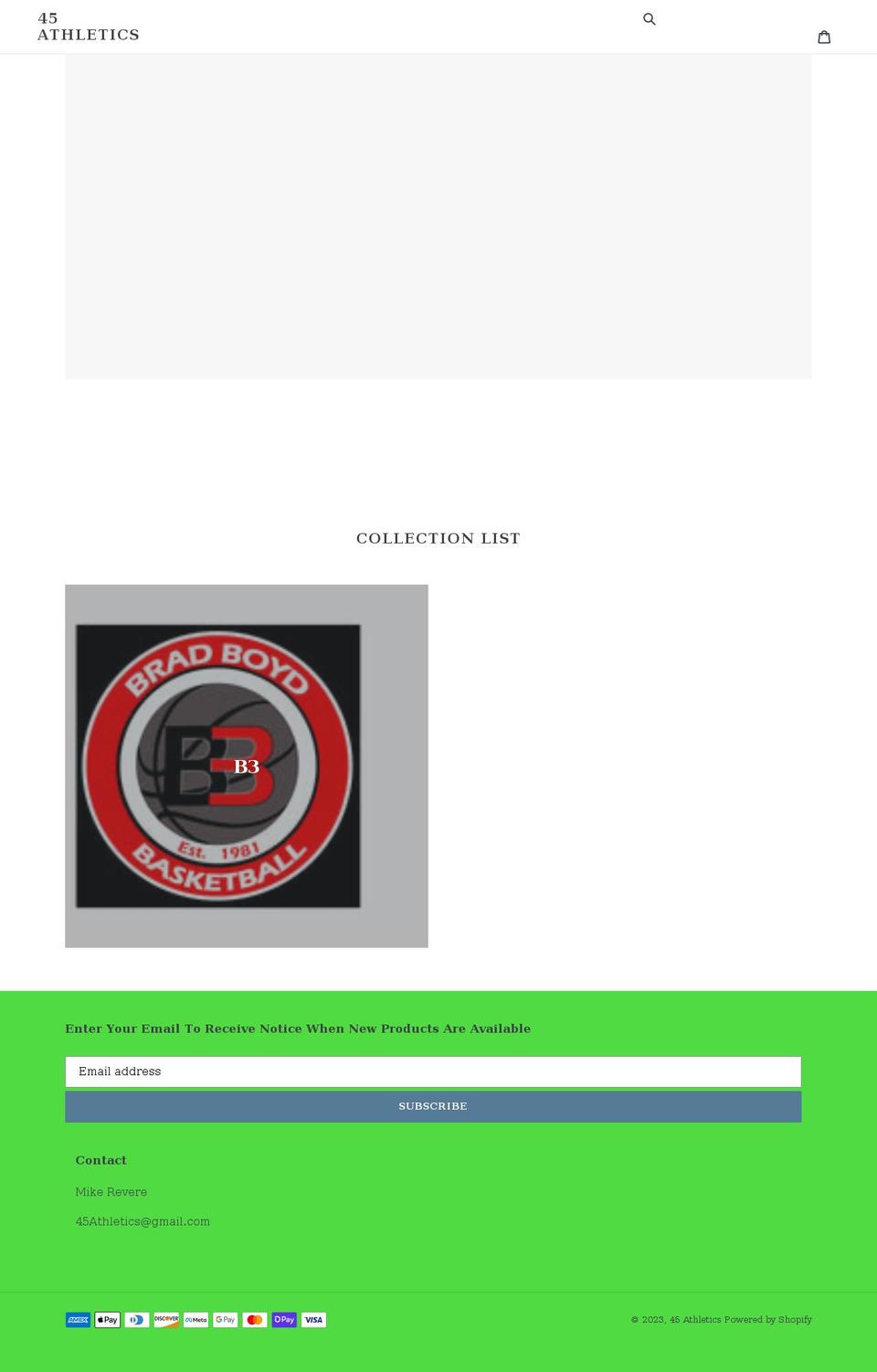 45athletics.com shopify website screenshot