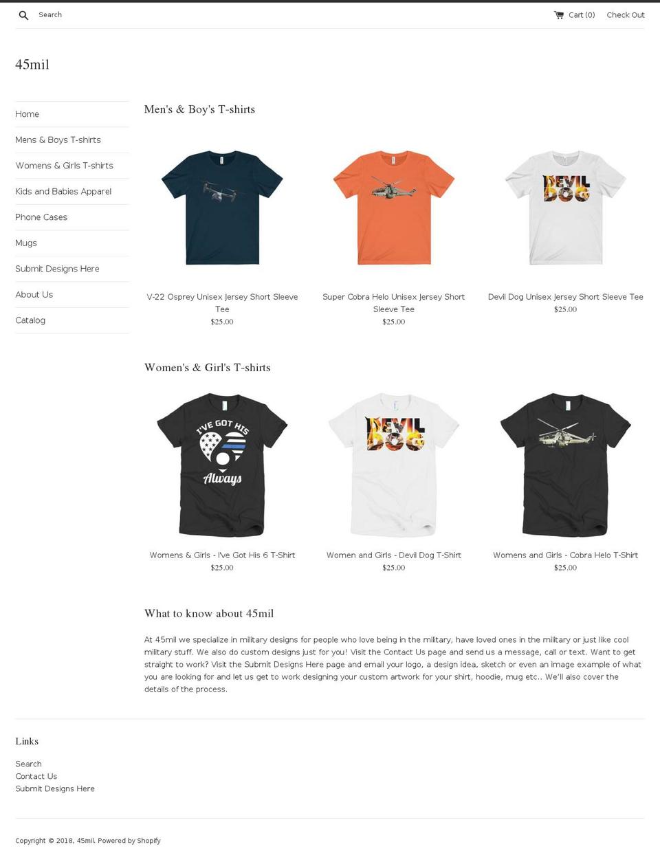 45mil.com — Shopify storefront screenshot