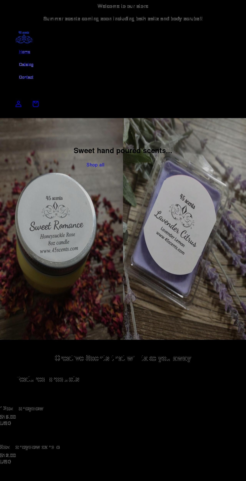 45scents.com shopify website screenshot