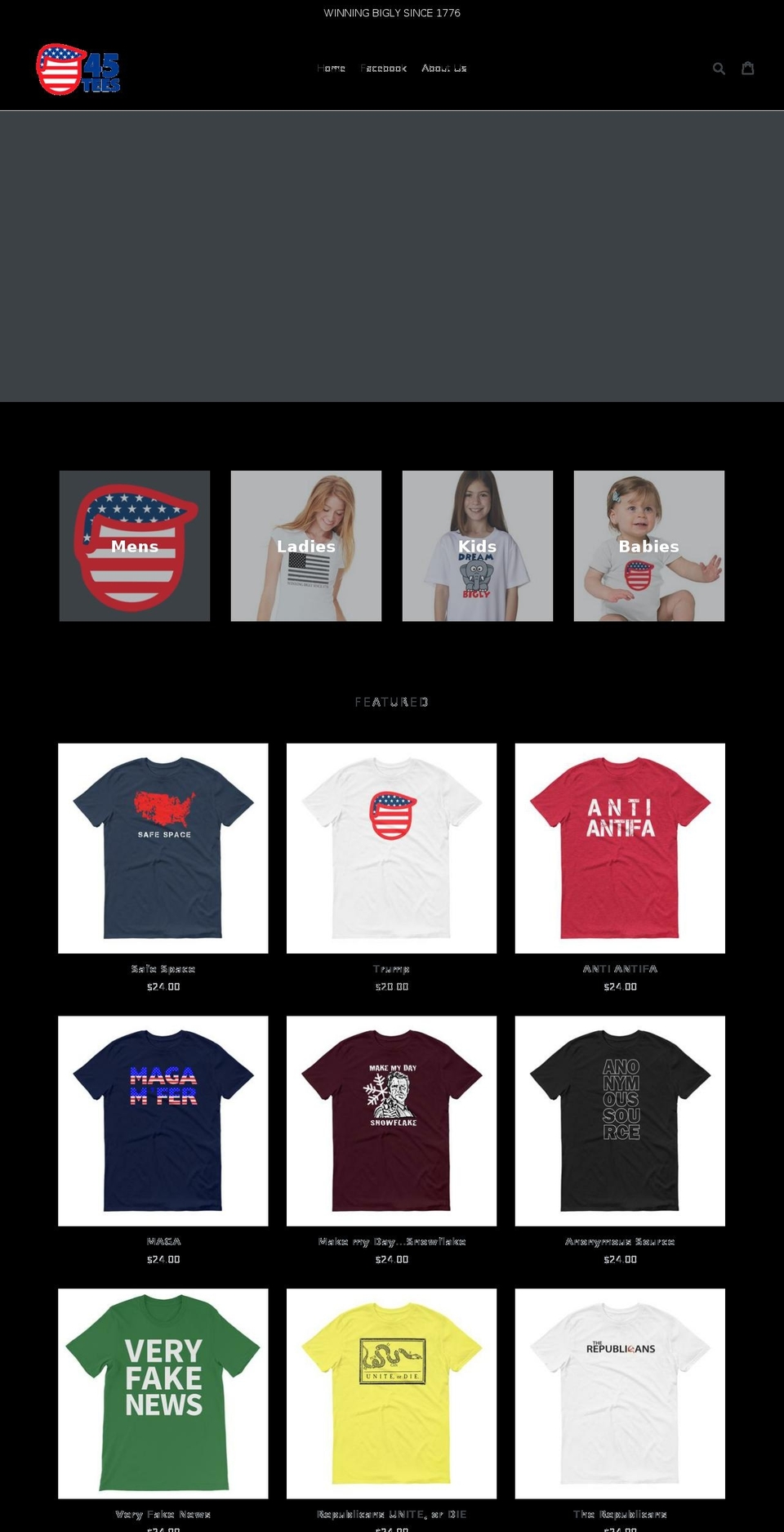 45tees.com — Shopify storefront screenshot