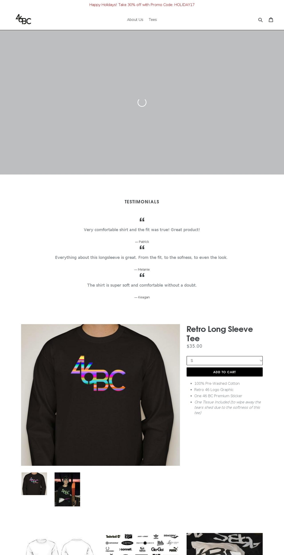 46bcapparel.com — Shopify storefront screenshot