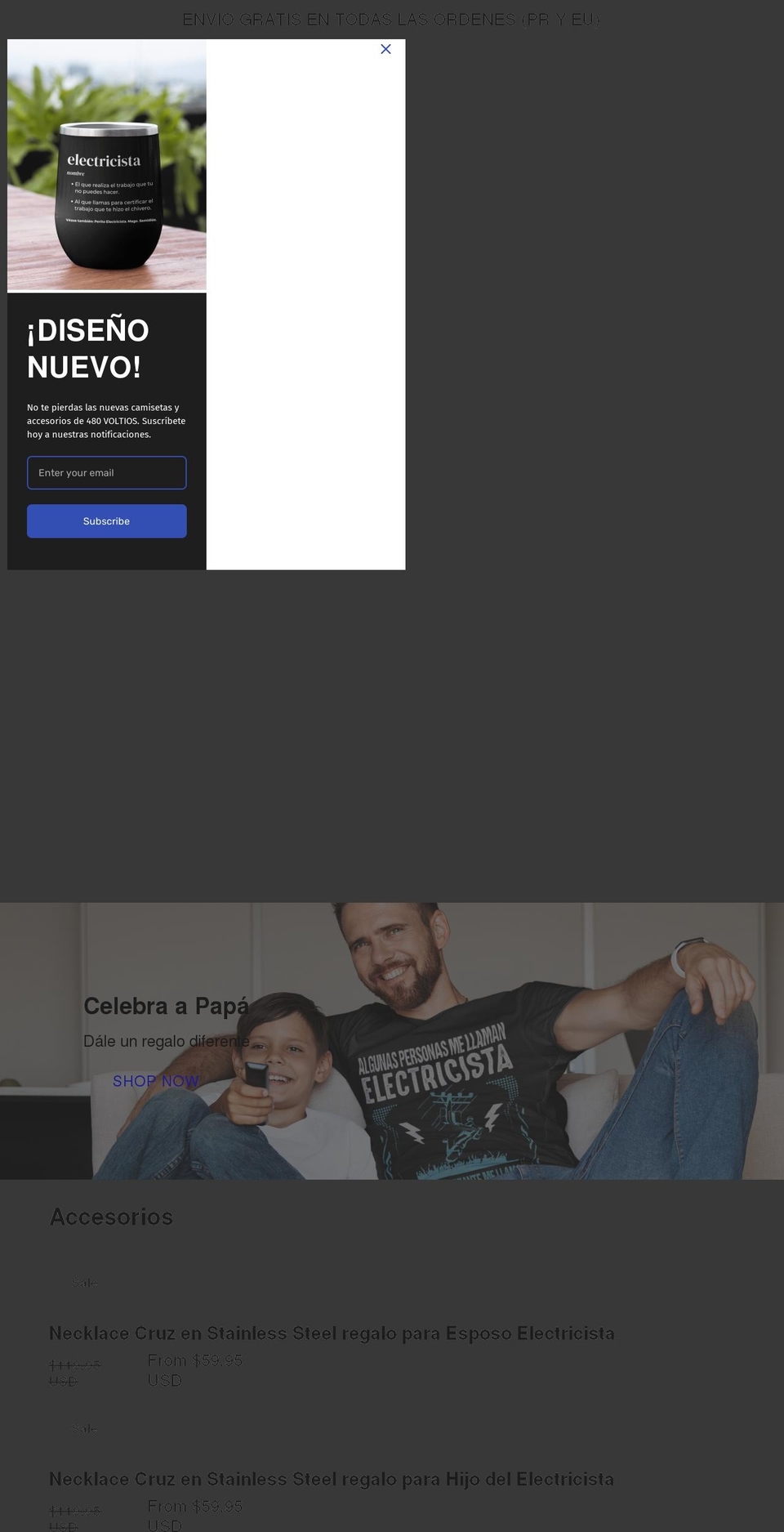 480voltios.com shopify website screenshot
