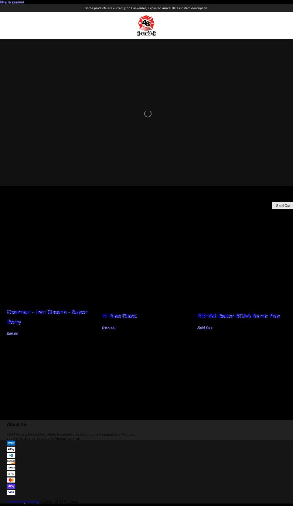 48str8.com shopify website screenshot