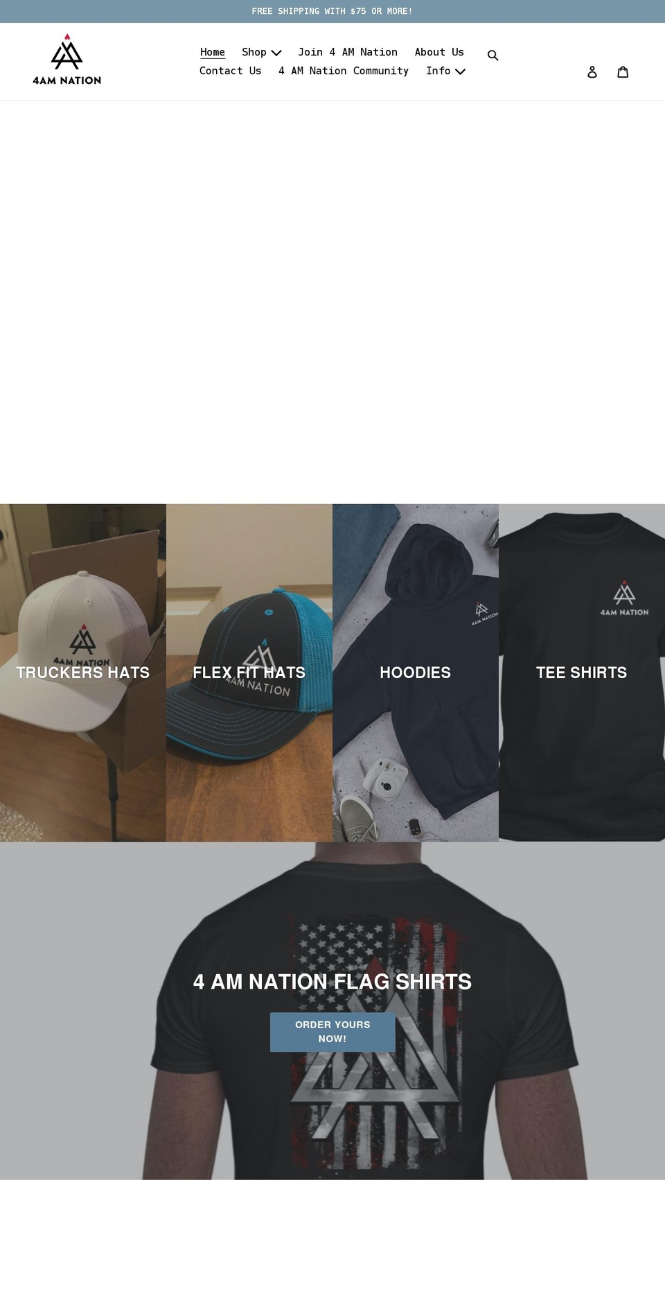 4amnation.com — Shopify storefront screenshot