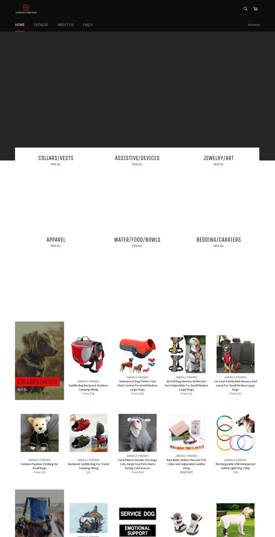 4animalsfriends.com — Shopify storefront screenshot
