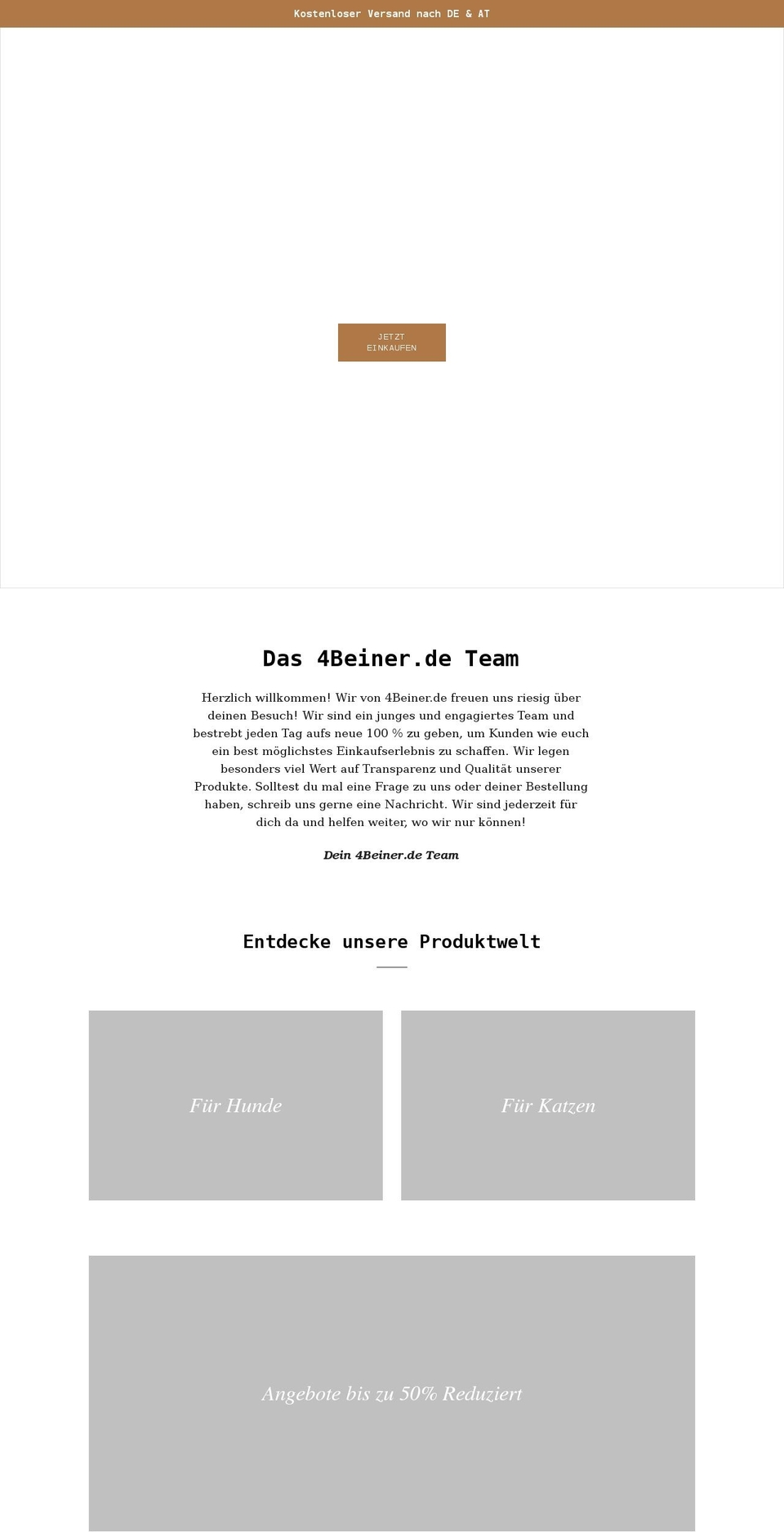 Blueprint theme basic Shopify theme site example 4beiner.de