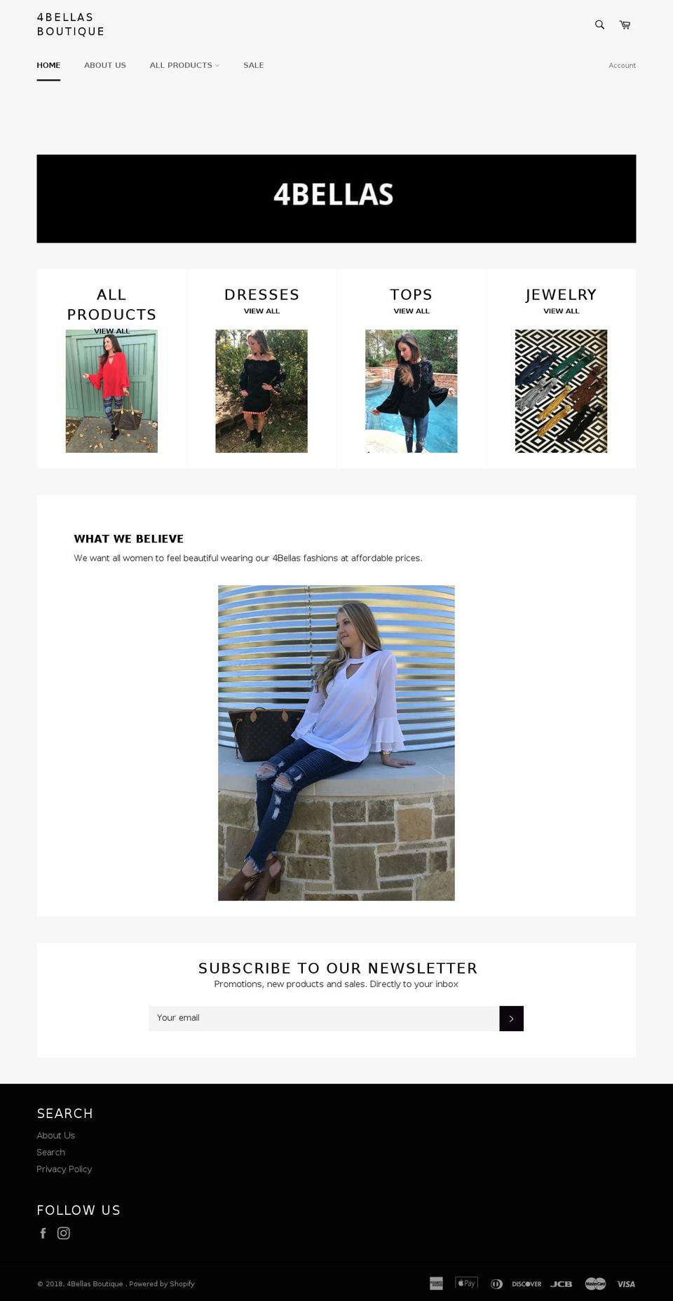 4bellas.com — Shopify storefront screenshot