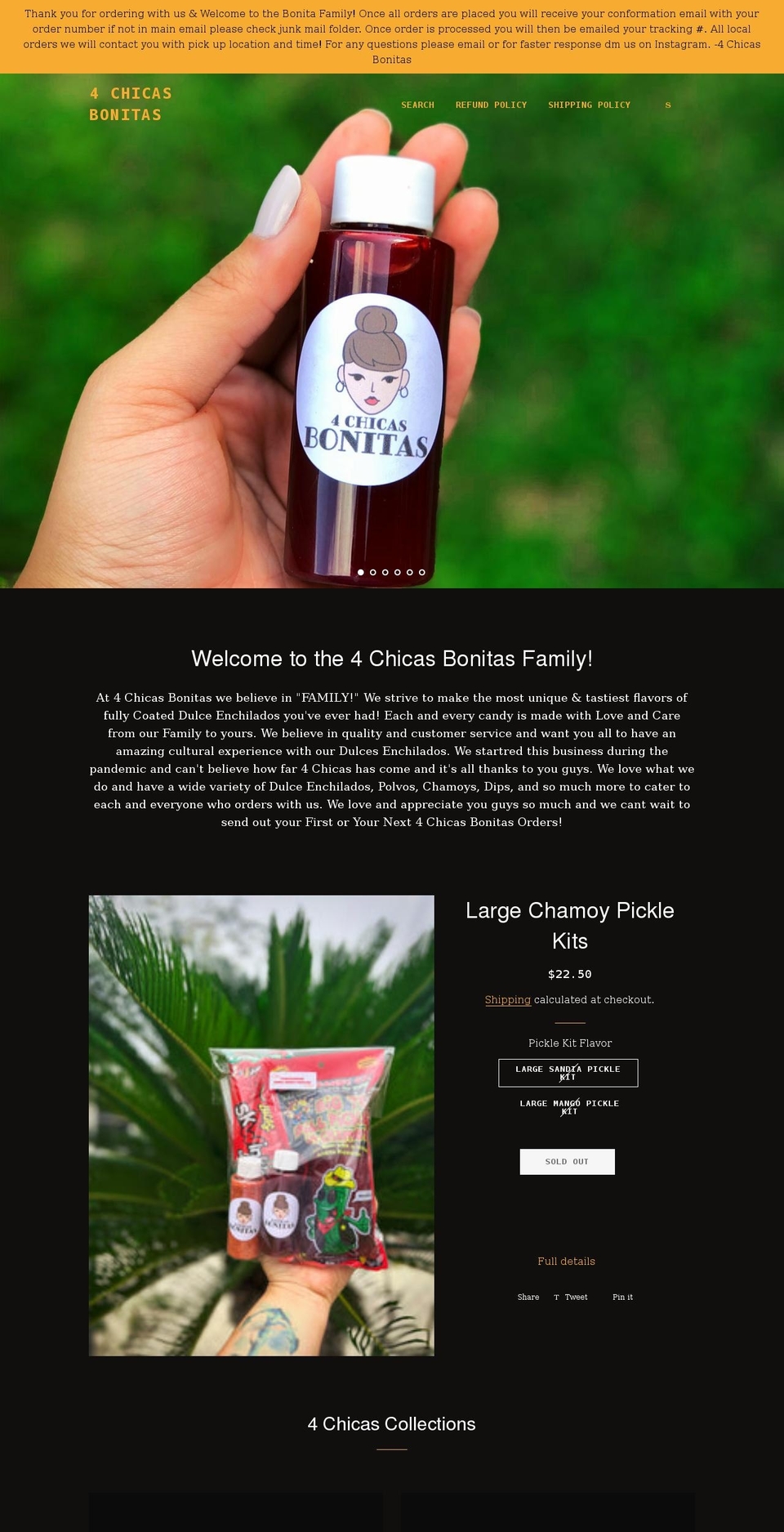 4chicasbonitas.com shopify website screenshot