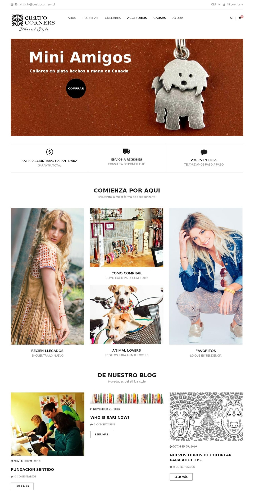 4cornerschile.com shopify website screenshot