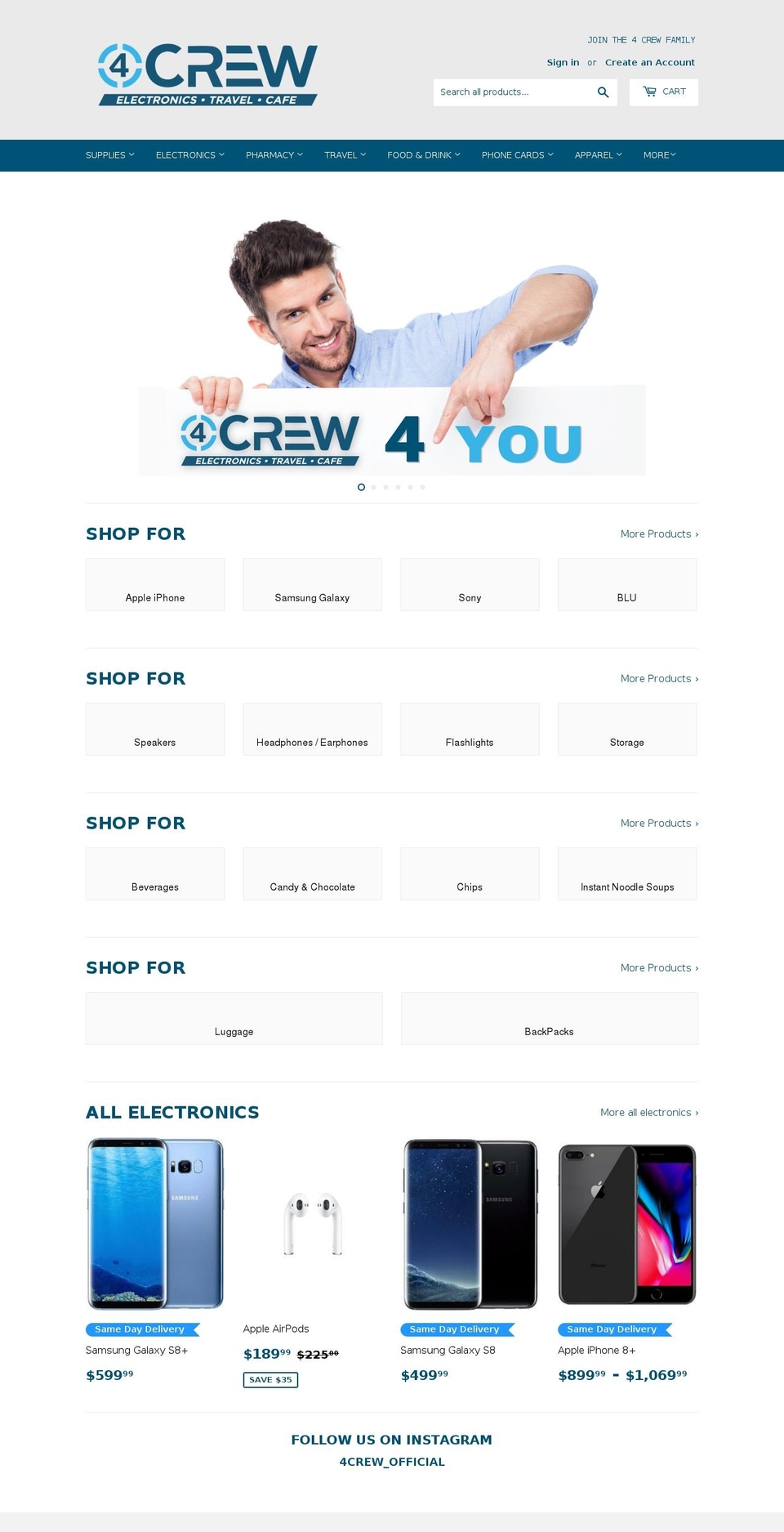 4crew.com shopify website screenshot