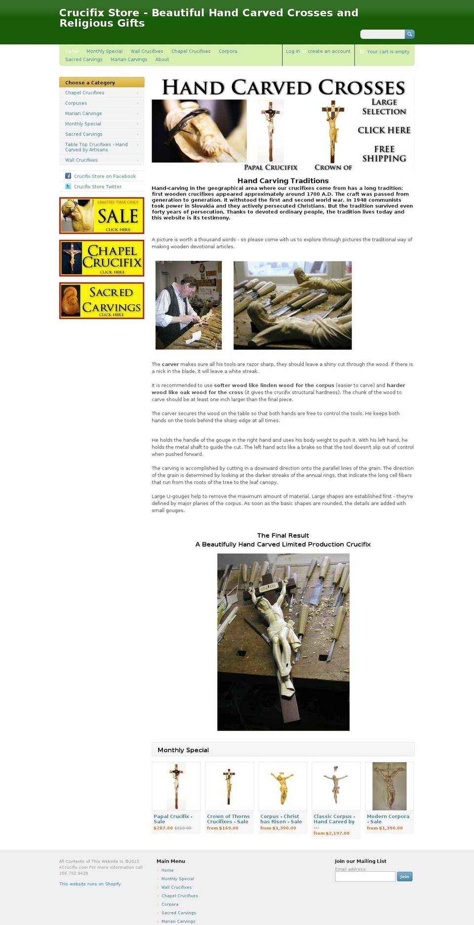 4crucifix.com shopify website screenshot