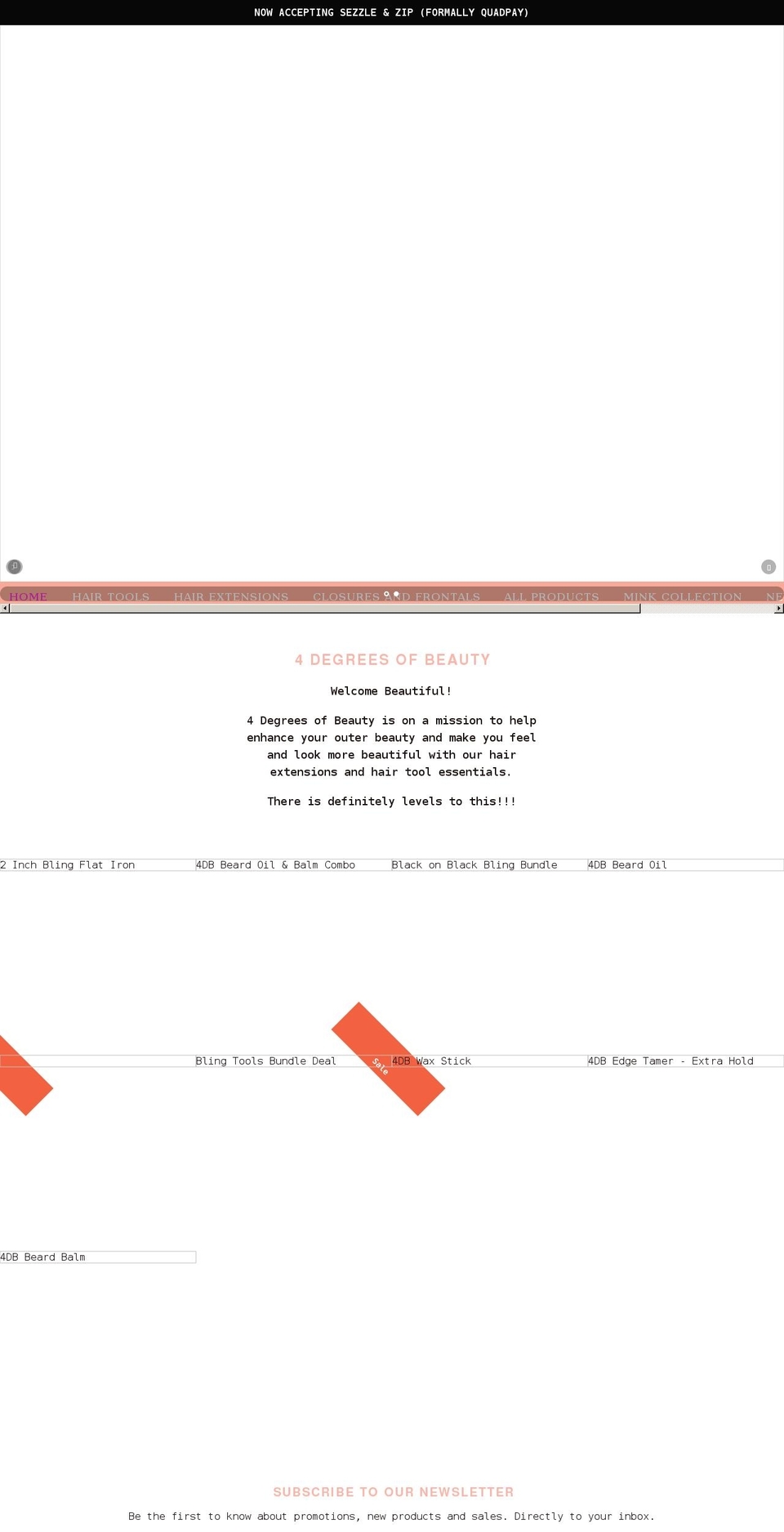 4degreesofbeauty.com shopify website screenshot