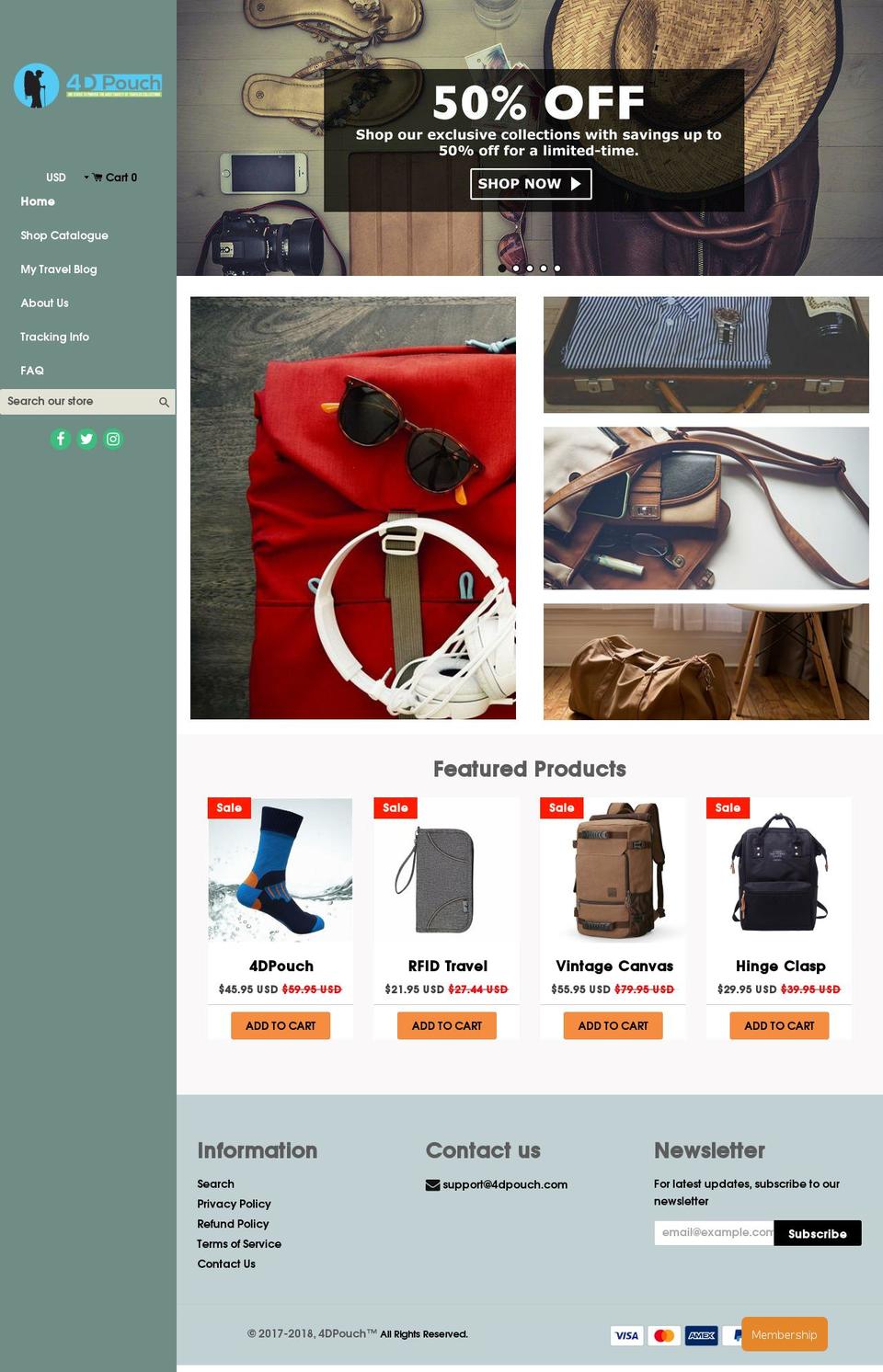 Explore Shopify theme site example 4dpouch.com