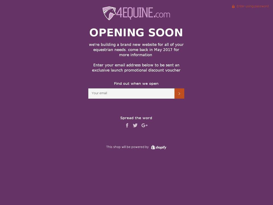 4equine.com shopify website screenshot