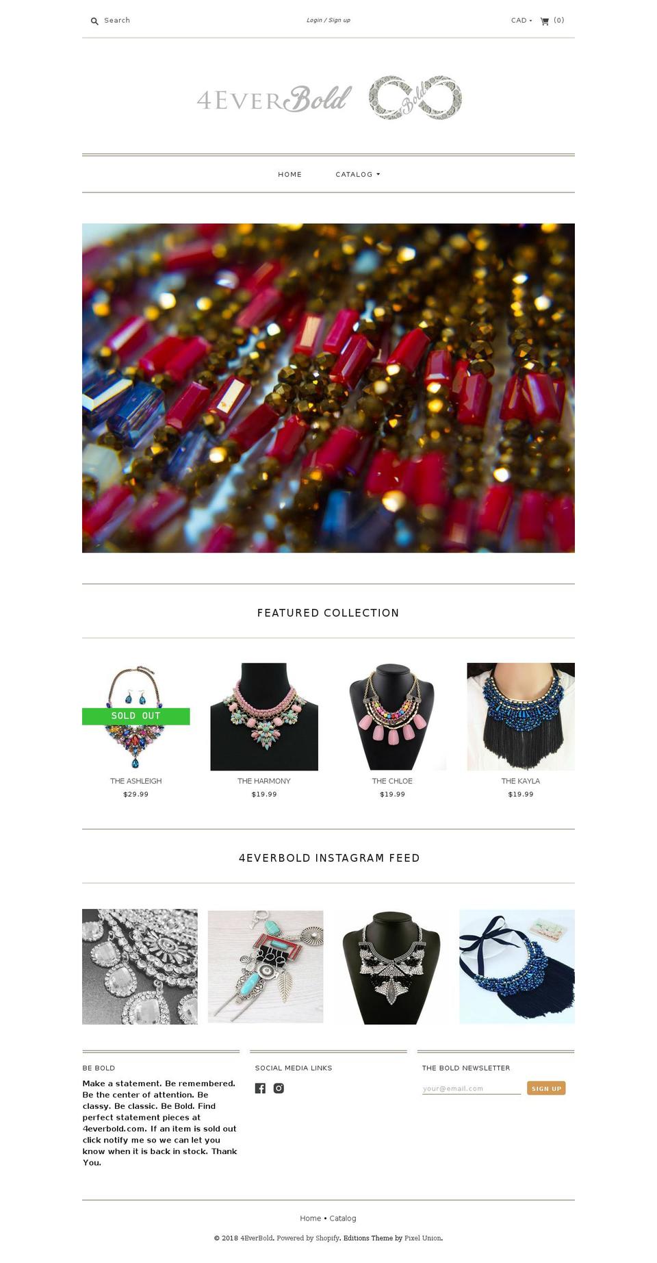 4everbold.com — Shopify storefront screenshot