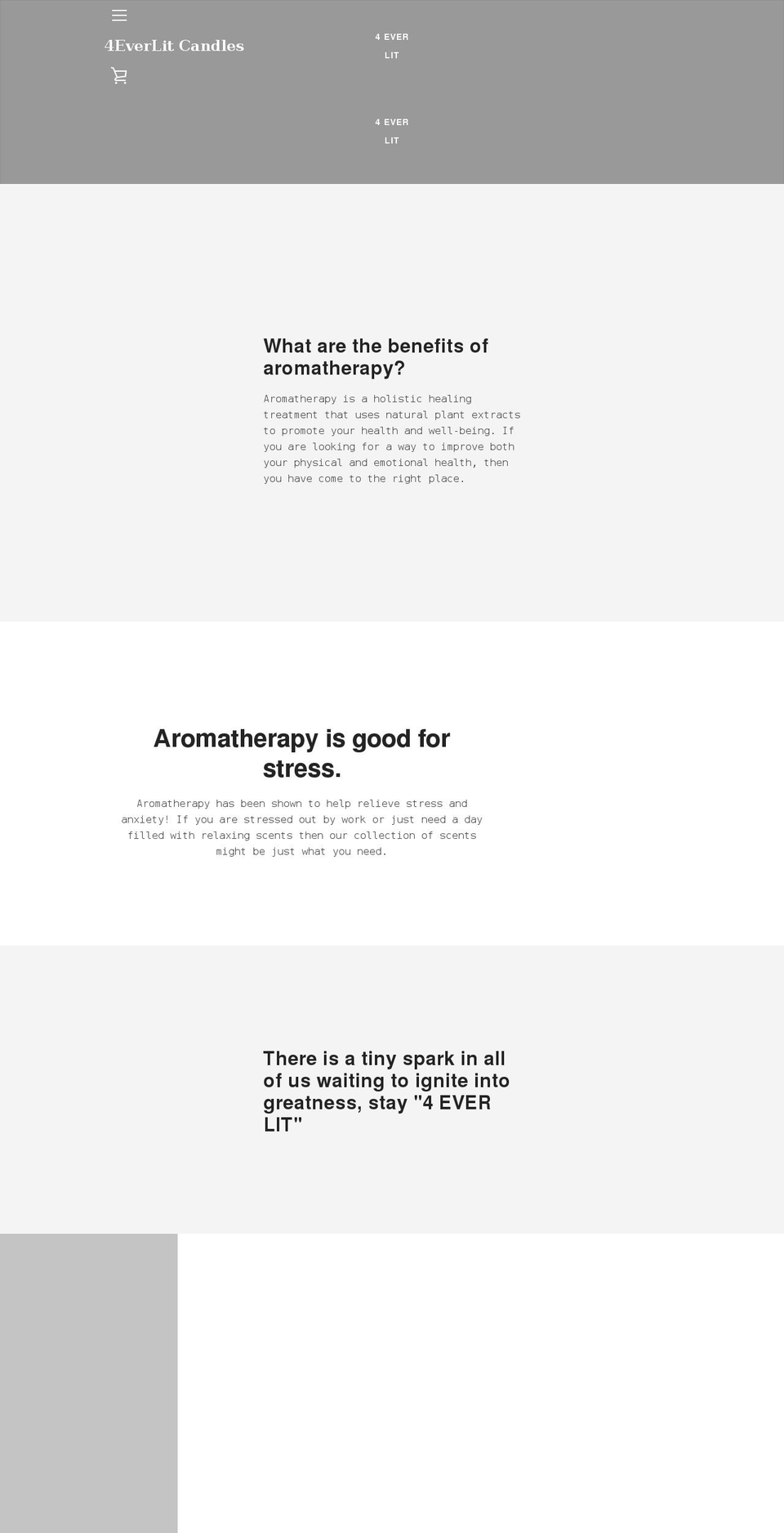 4everlitcandles.com shopify website screenshot