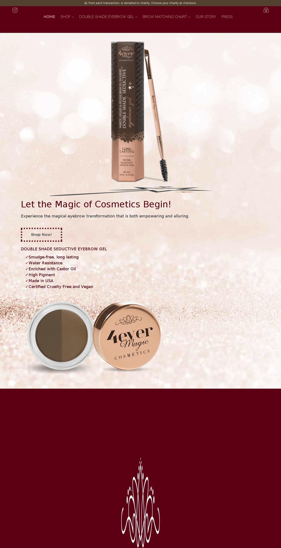 4evermagiccosmetics.com shopify website screenshot