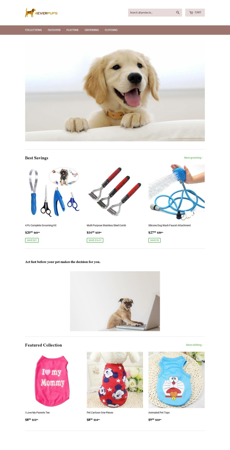 4everpups.com — Shopify storefront screenshot