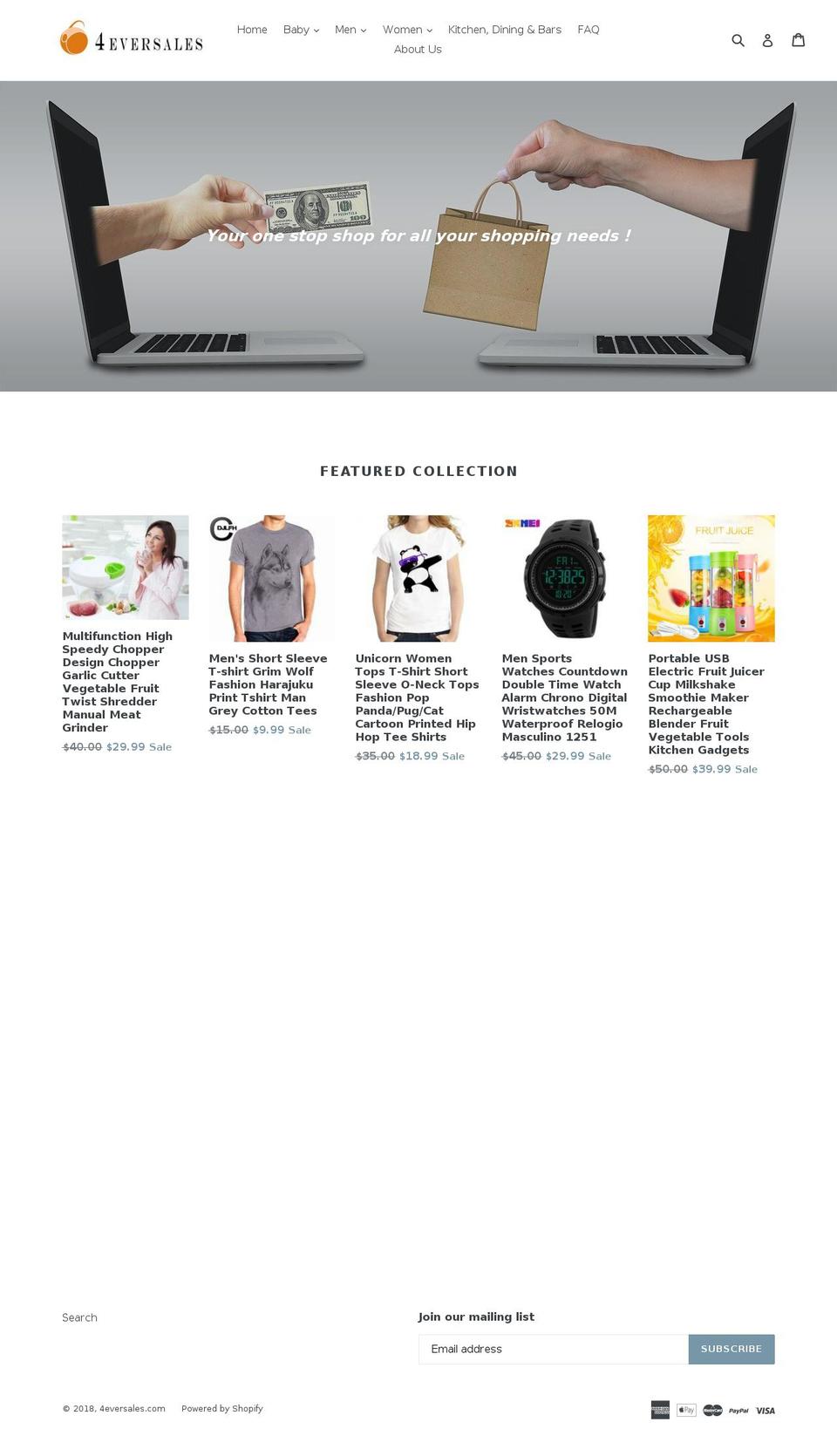 4eversales.com — Shopify storefront screenshot