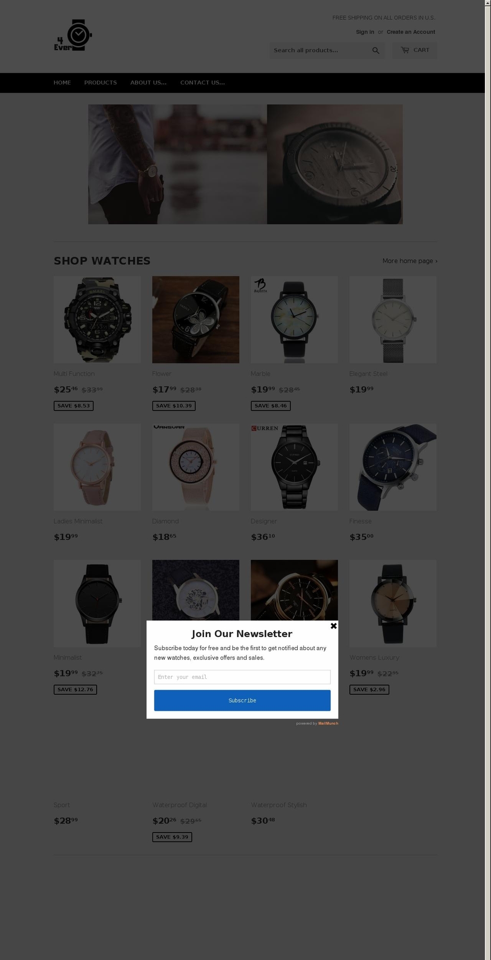 4evertime.com — Shopify storefront screenshot