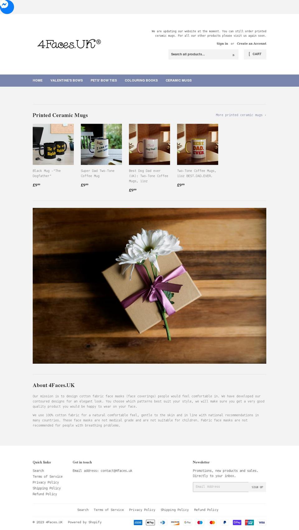 4faces.uk shopify website screenshot