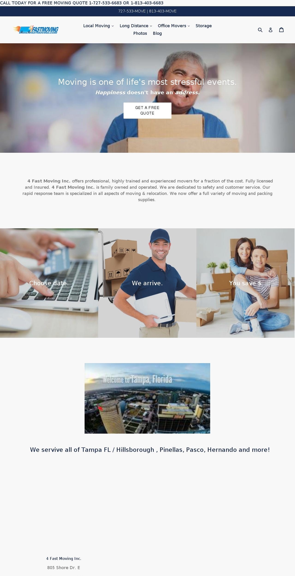 4fastmoving-tampa.com — Shopify storefront screenshot