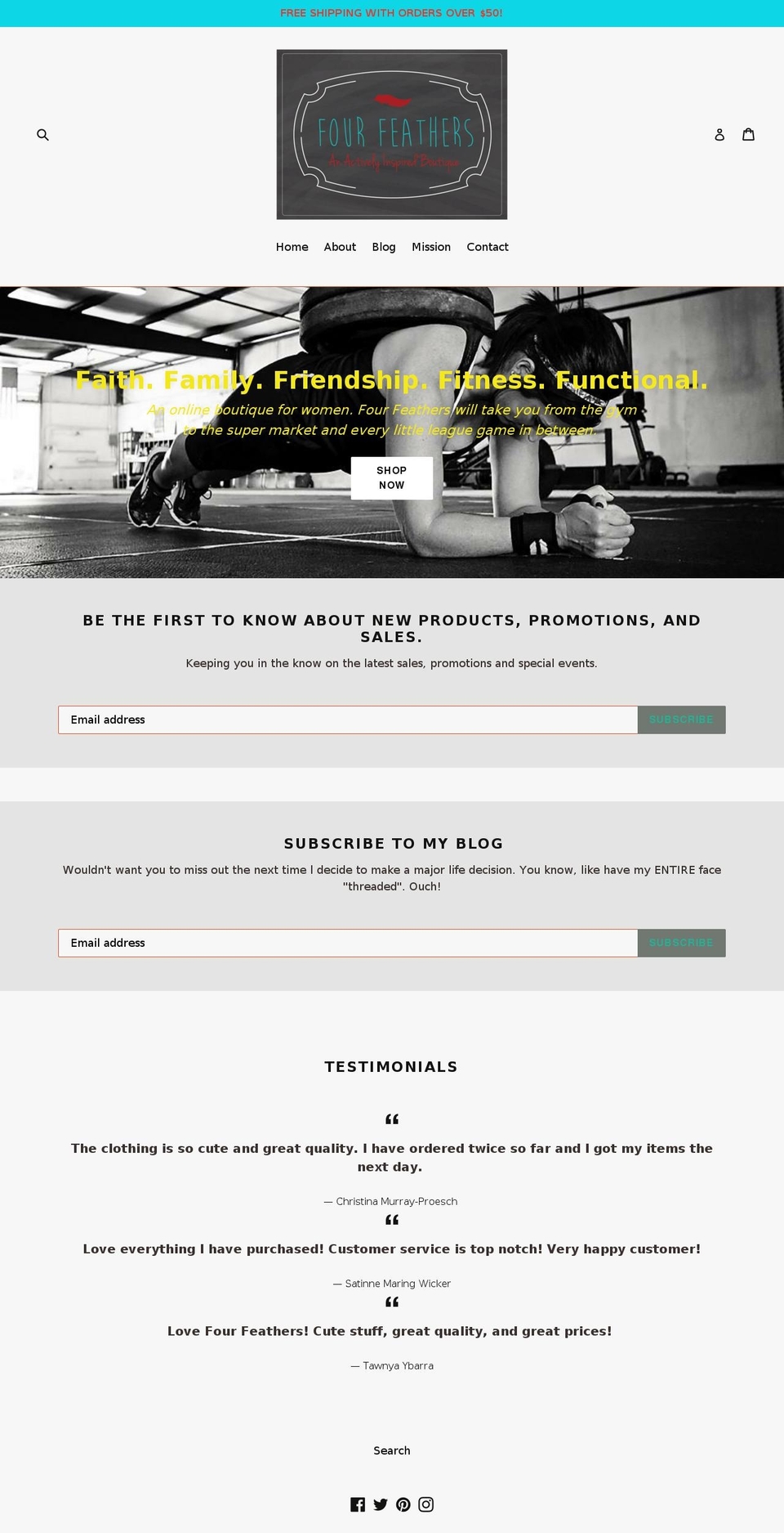 4feathersboutique.com shopify website screenshot