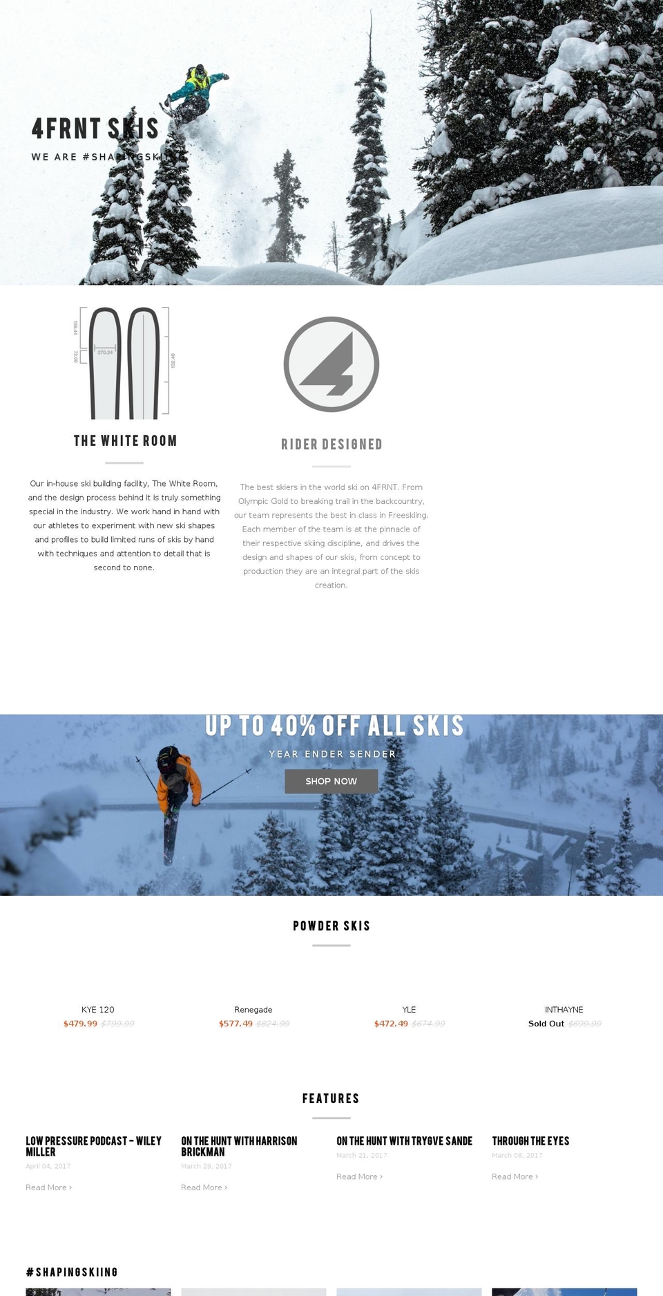 4frntskis.com shopify website screenshot