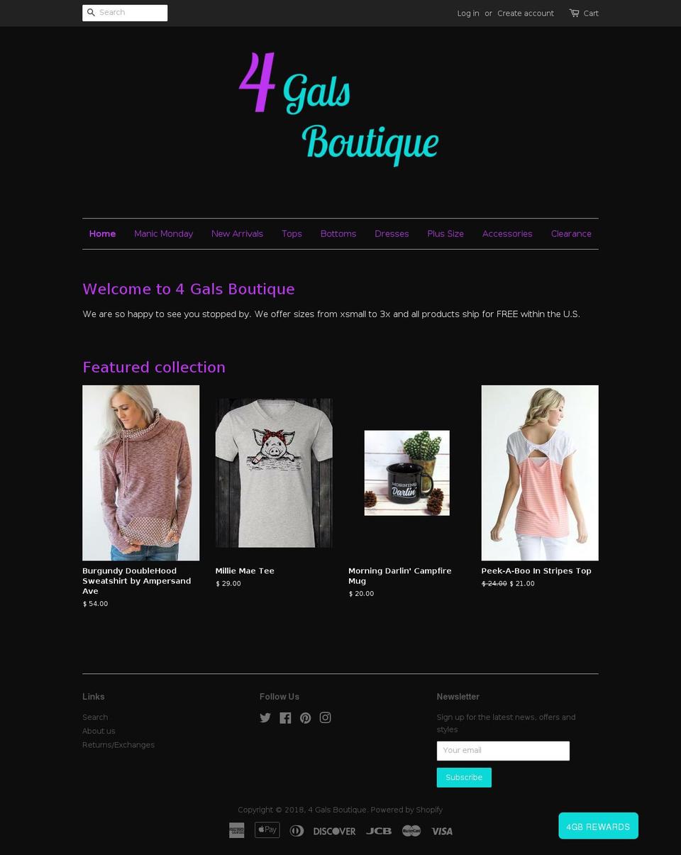 4galsboutique.com — Shopify storefront screenshot