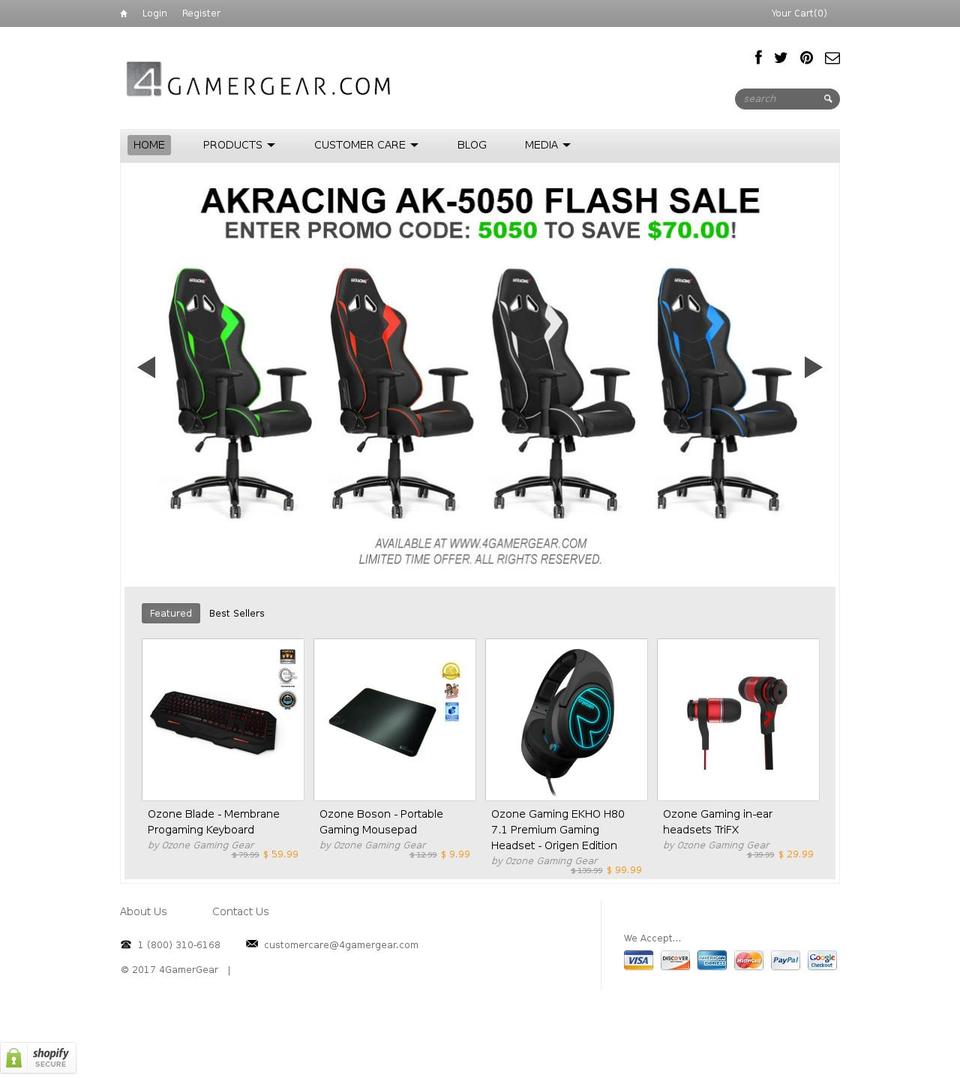 4gamergear.com shopify website screenshot