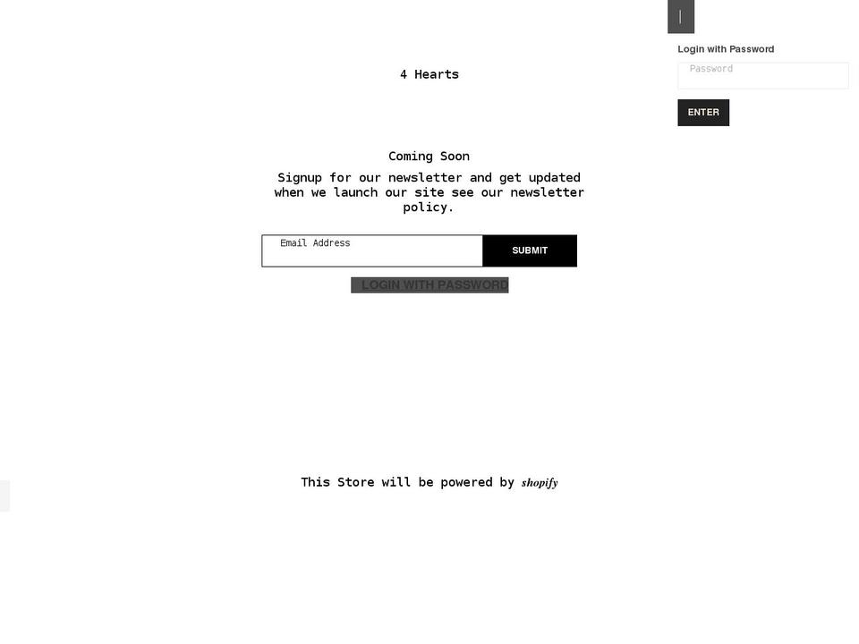 4hearts.com.au shopify website screenshot