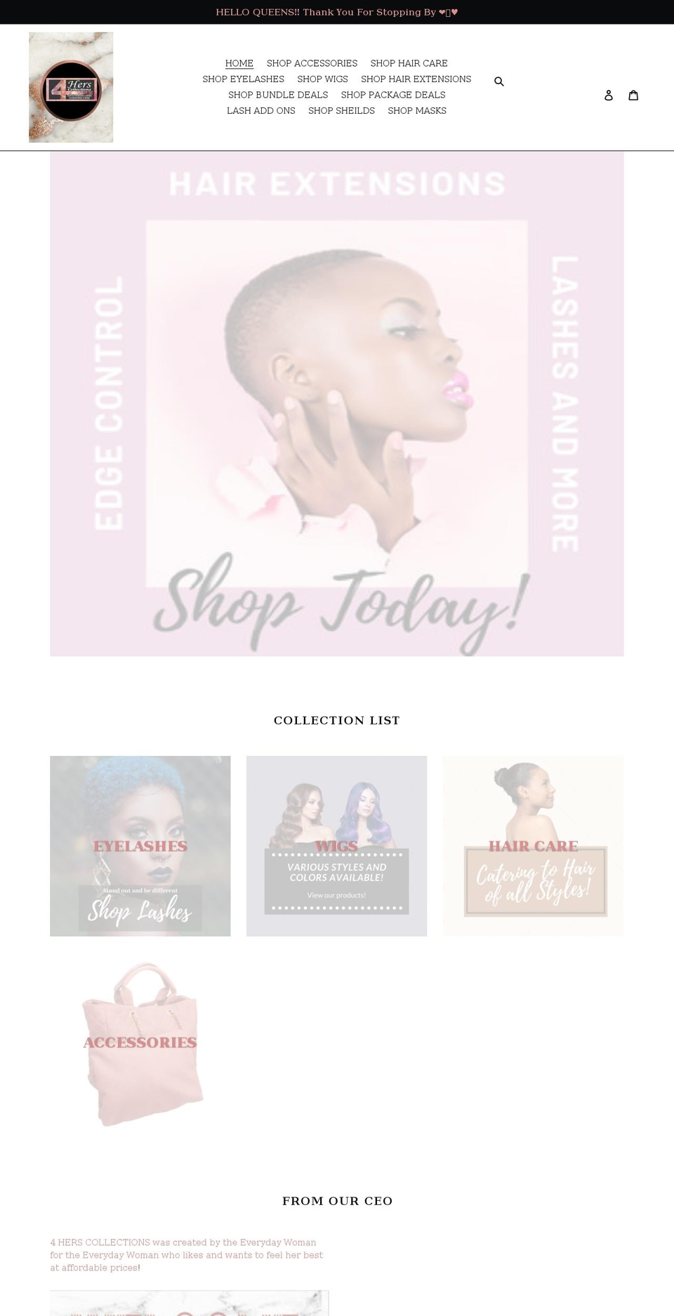 4herscollections.shop shopify website screenshot