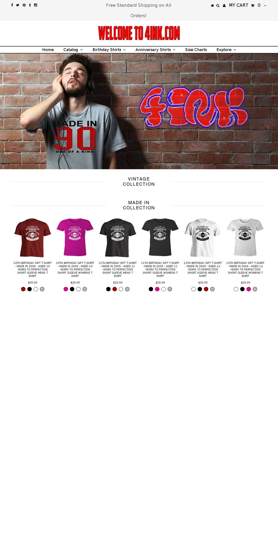 4ink.com shopify website screenshot